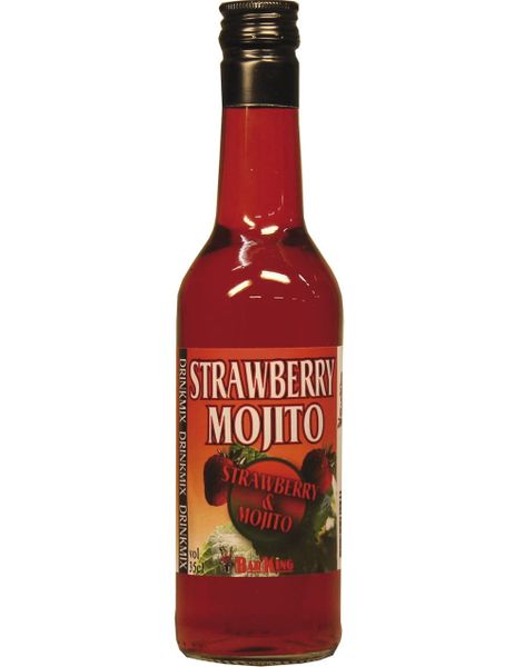BarKing Strawberry Mojito - Drinkblanding med Jordbær Mojitosmak i Glassflaske 35 cl