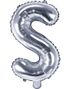 Sølvfarget Bokstavballonger A-Z - 35 cm