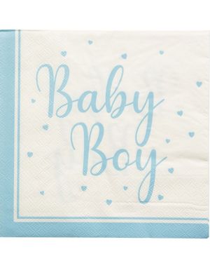 16 stk Baby Boy 3-Lags Servietter 33x33 cm 