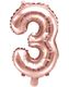 Tallet 3 - Rose Gullfarget 35 cm Liten Folieballong