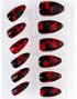 12 stk Svarte Stiletto Løsnegler - Blood Nightmare