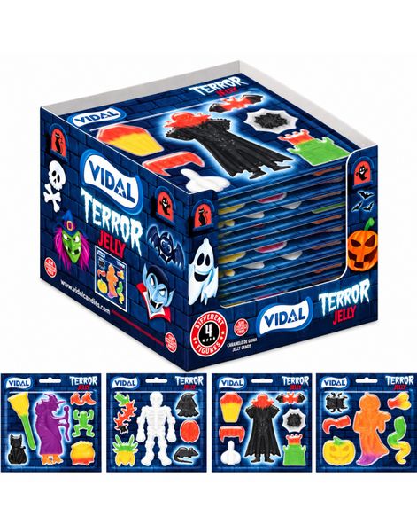 11 stk Vidal Terror Jelly - Assortert Gelegodteri med Skumle Motiver à 66 g - Hel Eske