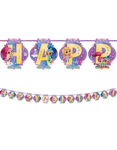 Happy Birthday Banner 2 meter - Shimmer og Shine