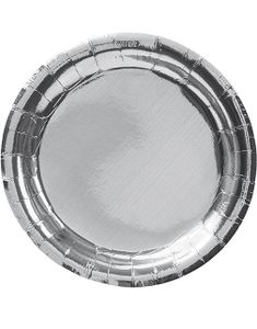 8 stk Metallisk Sølvfarget Papptallerkener 23 cm