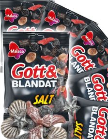 1783123200_136 stk Godt og Blandet Salt - Forskjellige Salte Vingummi- og Lakrisbiter - Hel Eske 5,4 kg