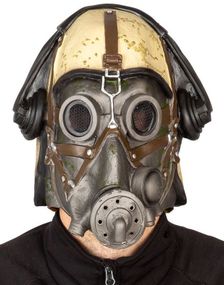Mann med Gassmaske Latexmaske