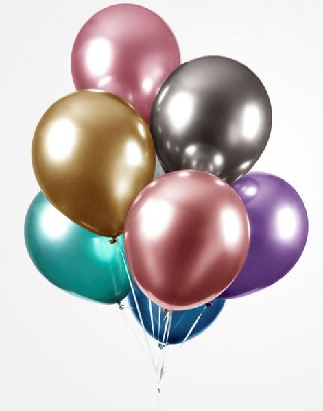 100 stk 13 cm MEGAPACK - Glossy Ballonger i Forskjellige Farger