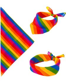 Stripete Regnbuefarget Bandana