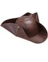 Brun Skinnimitert Pirat/Sjømann Tricorn Hatt
