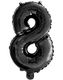 Tallet 8 - Svart 41 cm Liten Folieballong
