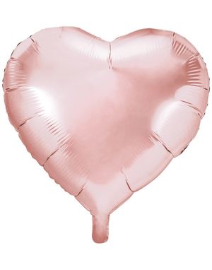Hjerteformet Rosegullfarget Folieballong 45 cm
