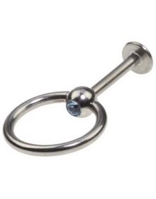 Labrett med Blå Sten og Slavering - 1,2 x 8 mm