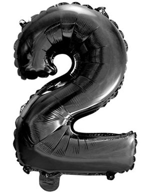Tallet 2 - Svart 41 cm Liten Folieballong