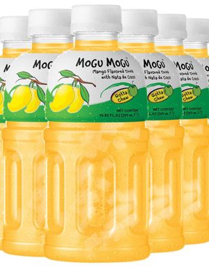 6 stk Mogu Mogu Nata De Coco Mango - Mangojuice med Kokosgelebiter 320 ml - Hel Eske (Thailand)