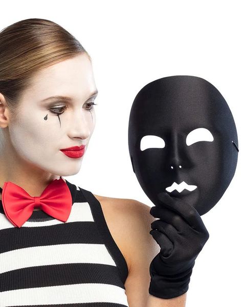 Deluxe Ansiktmaske Mime Svart