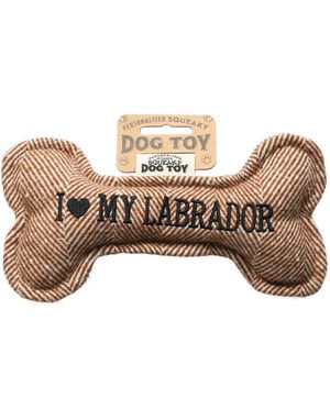 I Love My Labrador - Leketøy for Hund med Lyd - 20 cm