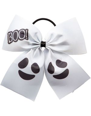 Sløyfe til Hår med Spøkelsemotiv og "Boo!" Tekst