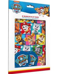 2 stk Gavepapir 50x70 cm med Navnelapper - Paw Patrol