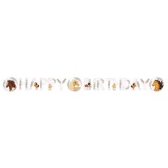 "Happy Birthday" Bokstavbanner med Hestetema 15x140 cm - Beautiful Horses