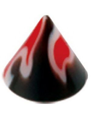 Fire Black/Red - 5 mm Akrylkule til 1,6 mm stang