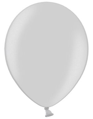 100 stk 13 cm - MEGAPACK - Metallisk Sølvfarget Ballonger