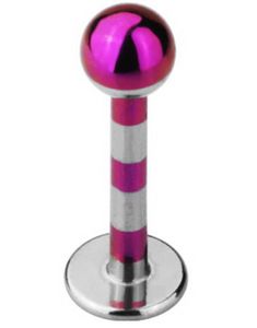 Stripete Labret - Lilla/Stål