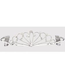 Yndig Prinsesse Tiara m/Glitrende Stener - Sølvfarget