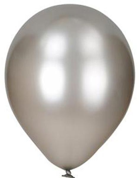100 stk 23 cm MEGAPACK - Sølvfargede Metallic Ballonger