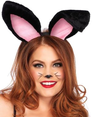 Svarte og Rosa Plush Kaninører