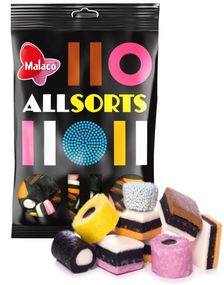 1777334400_1Malaco Liquorice Allsorts / Engelsk Lakris Konfekt 400 gram