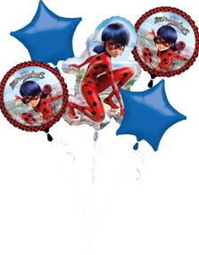 Miraculous Ballongbukett med 5 Folieballonger