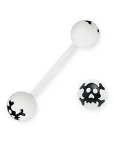 Crazy Skull White - Tungepiercing