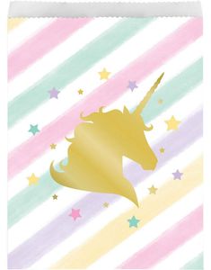 10 stk Godteposer - Golden Unicorn