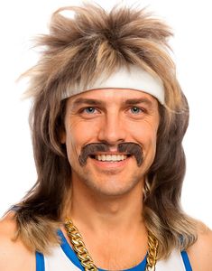 Brun og Blond Mullet Parykk med Løsbart