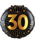 30-års Feiring - Svart og Gull Folieballong 46 cm