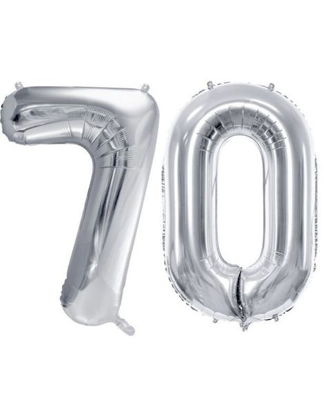 70 år ballonger - 35 cm sølv