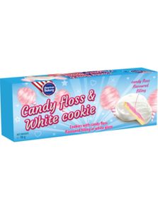 1767312000_1AB Candyfloss & White Cookie - Kjeks Dekket i Glasur og Sukkerspinnfyll 96 gram (USA Import)