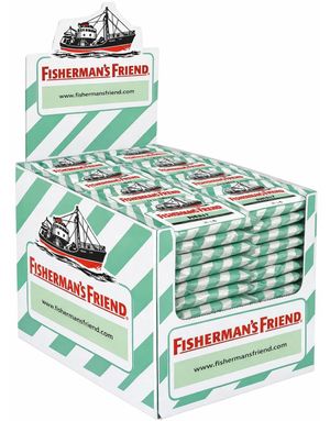 72 stk Sukkerfri Fisherman's Friend med Smak av Mint - Hel Eske 1,8 kg