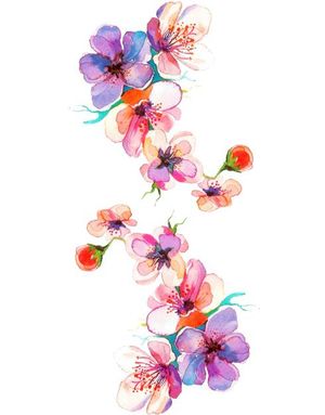 Pastel Flowers - 2 stk Tatoveringer (Fake Tattoo)