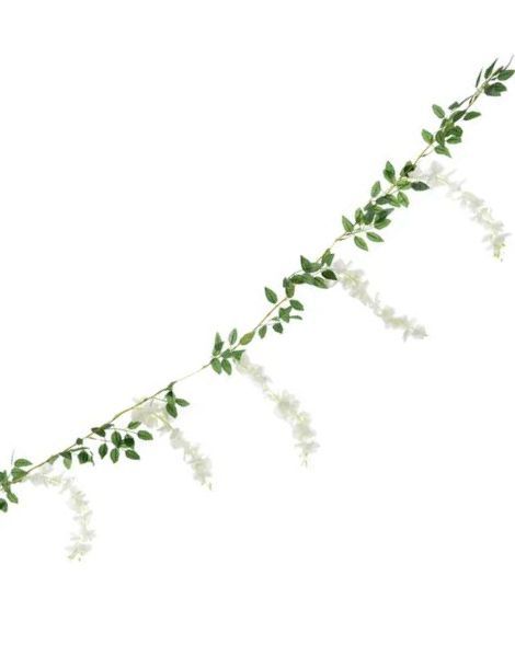 1,7 Meter Blomsterranke med Hvite Blomster