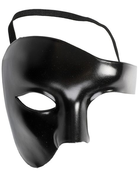 Svart Phantom Halvmaske