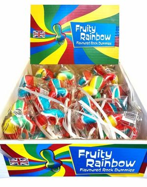 24 stk Rainbow Rock Dummies - Regnbuefargede Smokker - Hel Eske 1,8 kg