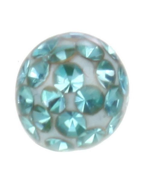 Shiny Stones Lys Blå - 6 mm Akrylkule til 1,6 mm stang