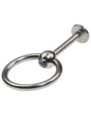 Labrett med Blå Sten og Slavering - 1,2 x 8 mm