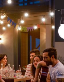 Lyslenke med 10 Hvite Pærer 5 meter