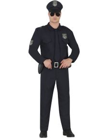 City Police Kostyme med Hatt, Jumpsuit og Belte