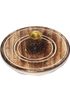 Rund Røkelsesholder i Mangotre med Flower of Life Motiv - 10 cm