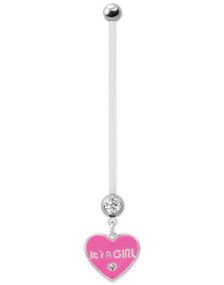 It's A Girl - Rosa Navlepiercing For Gravide