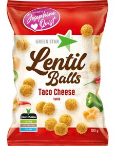 Green Star Linsechips Baller med Taco Cheese Smak 100 gram - Vegansk