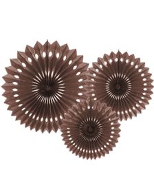 3 stk Brune Dekorvifter 20-30 cm